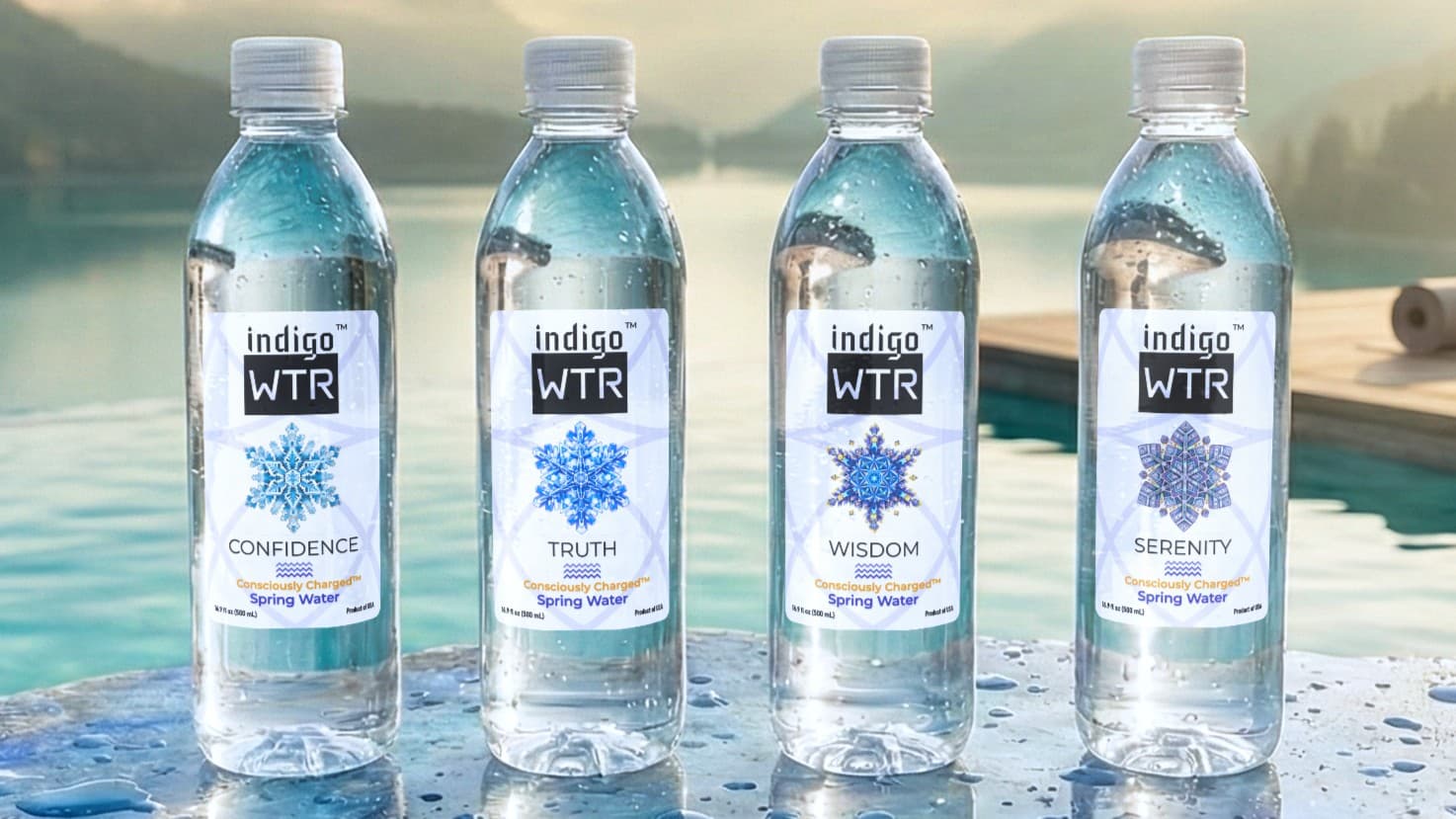 indigoWTR retreat water bottles
